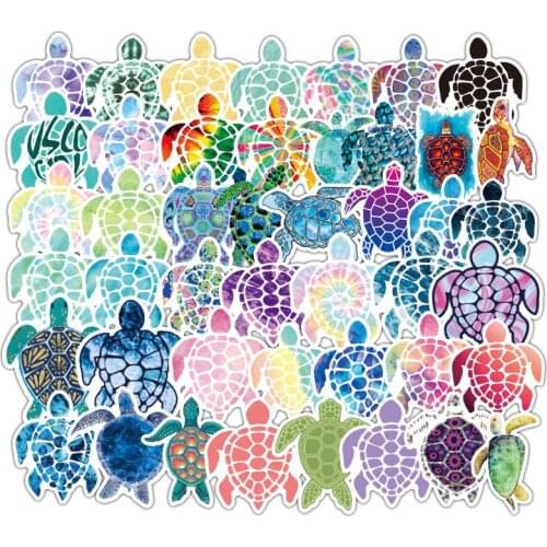 10/30/50pcs/Set Colorful Turtle Lable Stickers For Skateboard Helmet Gift Bicycle Computer Notebook Car Decal Childrens Toys