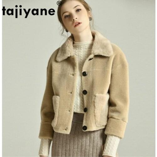 Real Fur Coat Streetwear Wool Jacket Autumn Winter Coat Women Clothes 2020 Korean Vintage Suede Lining Sheep Shearling ZT3267