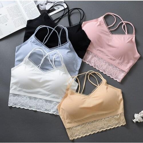Bralette 2021 Female Underwear Seamless Sexy U-Shaped Back Sports Bar Breathable Chest Pad Push Up Bra Womens Crop Top