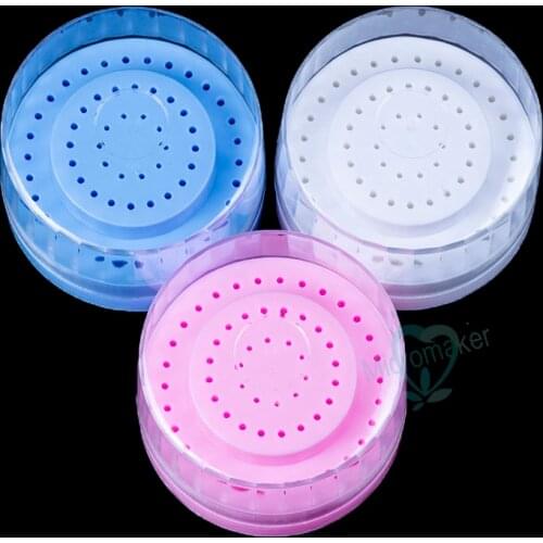 Dental Bite Block Burs 60 Holes Round Plastic Diamond Grinding Head Holder