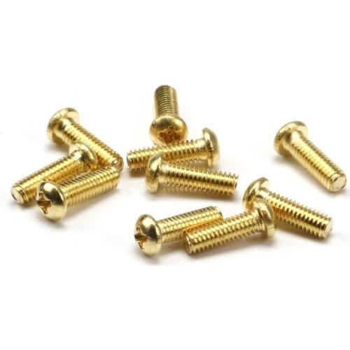 500pcs M2.5*8 Pan Head Brass Machine Screw Phillips Drive Screws