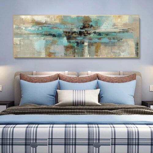 Abstract Oil Paintings Print On Canvas Turquoise Color Modern Art Canvas Posters And Prints Home Decorative Pictures Cuadros