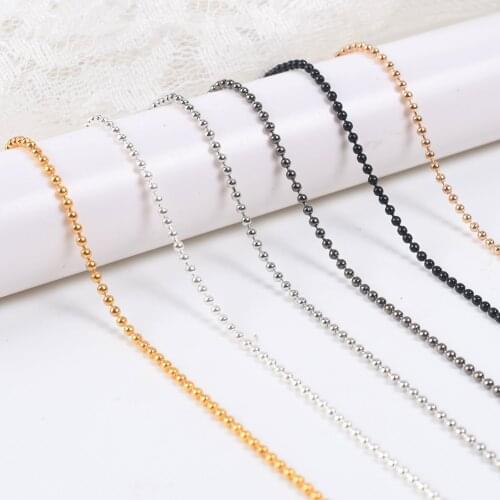 5m/Lot 1.2 1.5 2.0 mm Metal Ball Bead Chains for DIY Bracelets Necklaces Chain Jewelry Findings Making Supplie Accessories