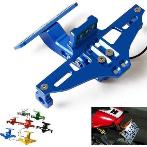 CNC Aluminum Motorcycle Rear License Plate Mount Holder with LED Light For Honda CB1000R CB1100 CB599 / CB600 HORNET CB600F