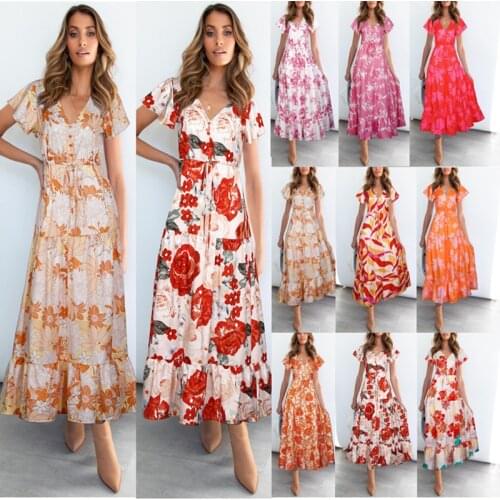 CNCOMNET Summer Dresses With Buttons