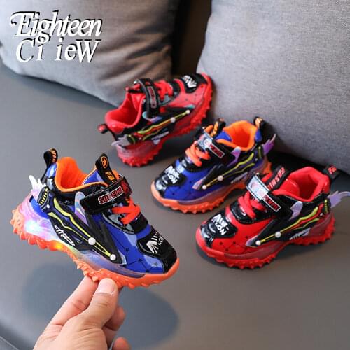 Size 21-30 Kids Luminous Shoes Children Illuminated Sneakers Baby Toddler Shoes Boys Waterproof Sneaker Light Up Shoes for Child