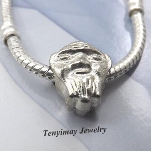 Old Man Design Antique Alloy Beads European Charm Beads For Snake Chain Bracelet LB834