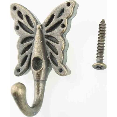 European curtain wall hooks iron hook butterfly hook bronze bag key hooks