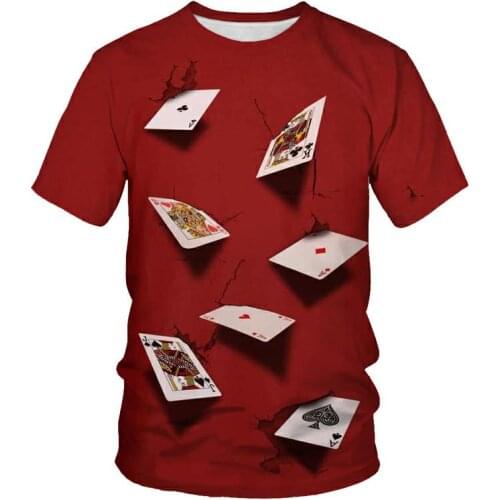 Poker T shirt Playing Cards Clothes Gambling Shirts Las Vegas Tshirt Clothing Tops Men Funny 3d t-shirt