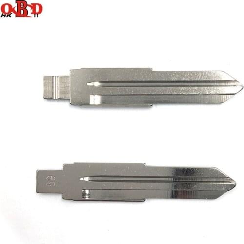 HKOBDII 10 pcs/lot Metal Blank Uncut Flip KD Remote Key Blade Type 59# for Chery A1 for Karry Yousheng NO. 59 Blade