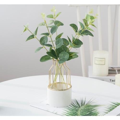 10 Pieces Eucalyptus Leaves Fake Grass Christmas Decorations Vases for Home Wedding Decorative Flowers Wreaths Artificial Plants