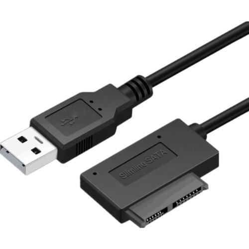 USB 2.0 To Mini Sata II 7+6 13Pin Adapter Converter Cable For Laptop DVD/CD ROM Slimline Drive