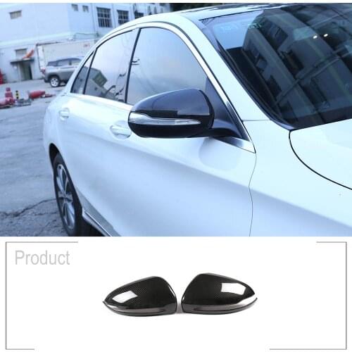 Car Rearview Mirror Cap Cover Trim ABS Carbon Fiber For Mercedes Benz C W205 E W213 GLC Class X253 S Class W222 Car Accessories