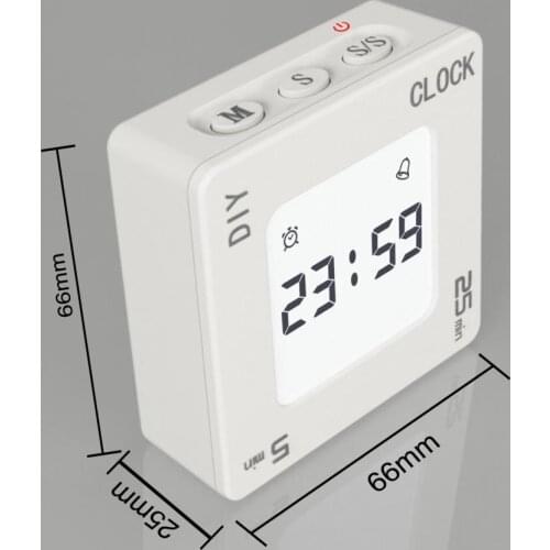 LCD Kitchen Timer DIY Time Management Timer Reminder Count Down Battery Needed Small Size Quartet Snooze Alarm Clock for Kitchen