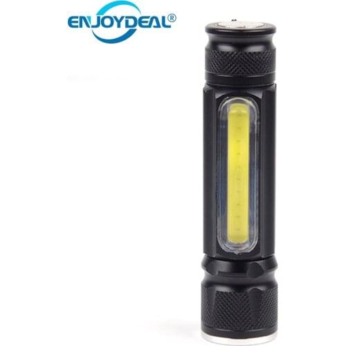 Zoomable Portable USB T6 COB LED Flashlight Torch 3800LM Rechargeable Magnet Flash Light Lantern Camping Light