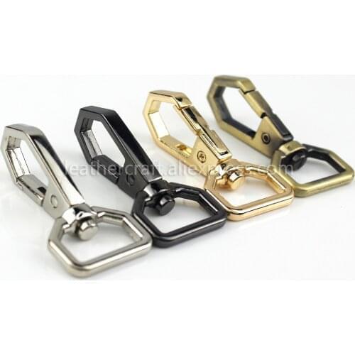 1x Metal Polygonal Swivel Trigger Snap Hook Spring Gate Clasps Clips Leather Belt Pet Leash Bag Strap Webbing Keychain Hooks
