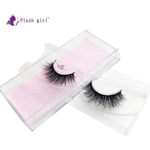 Flash Girl 1 Pair 5D Mink Eyelashes FG06 Thick Handmade Full Strip Lashes Cruelty Free High Volume Fake Eyelash Makeup