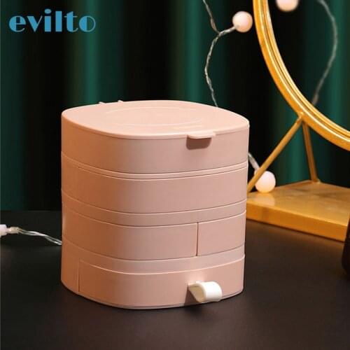 Multifunctional Rotating Jewelry Box 4-Layer Desktop Storage Box Accessory Makeup Organizer Container Sundries Storage Box