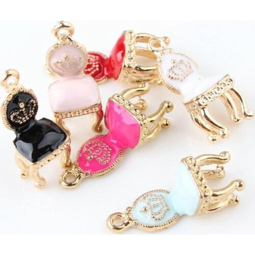 Hot 20 pcs High Quality Fashion Enamels Charms Gift Palace Chair Alloy Pendant Bracelet Necklace Jewelry Accessories DIY Craft