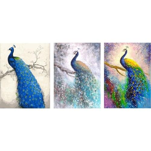 Animal Peacock DIY Embroidery 11CT Cross Stitch Kits Craft Needlework Set Printed Canvas Cotton Thread Home Wholesale