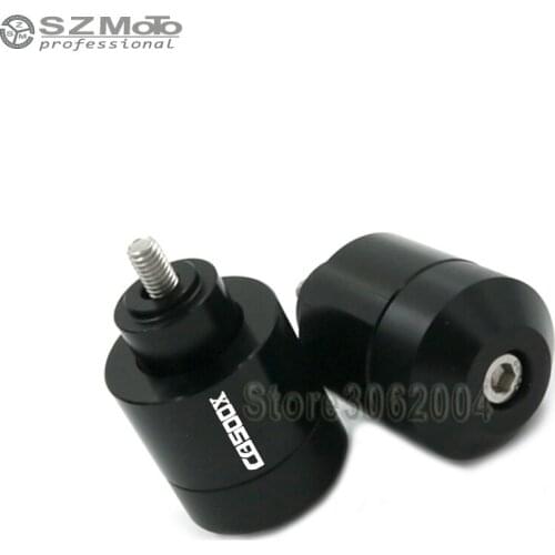 For HONDA CB500 CB500X 2013-2017 Handlebar Grips Motorcycle Accessories Bar Ends Hand Grip Handlebar End Caps Red logo cnc