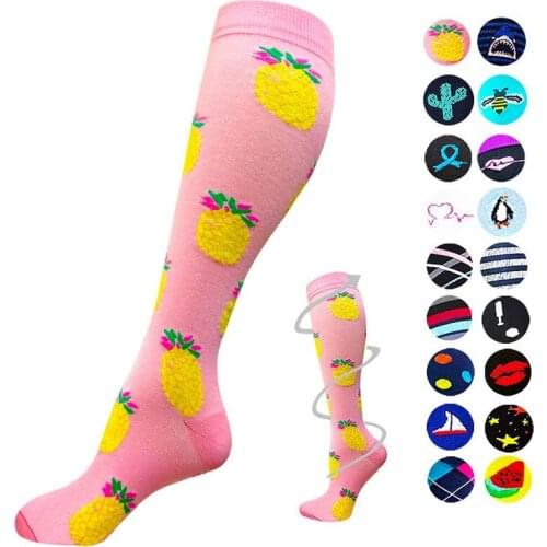 Compression Sock Unisex Solid Nylon Varicose Vein Stretch Pressure Circulation Shank Sock Women Shaping Travel Socks