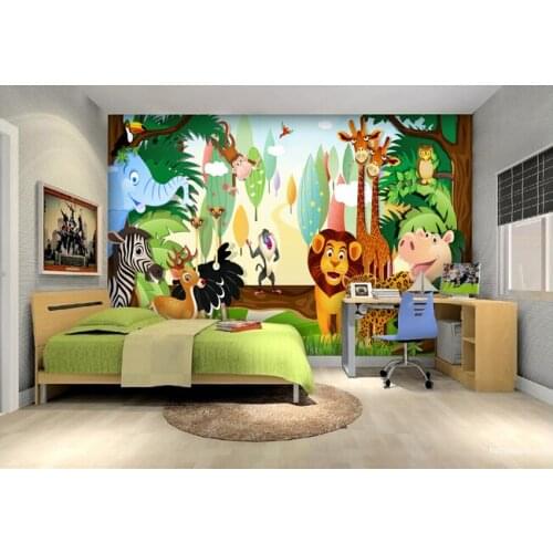 Custom papel DE parede infantil, forest small animal murals for children room the bedroom sofa wall fabric papel DE parede