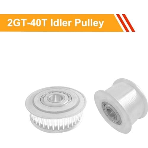 2GT 40T Passive Pulley Wheel with/without Teeth 7mm/11mm Belt Width Gear Belt Pulley 4/5/6/8/10mm Bore Tooth Belt Idler Pulley