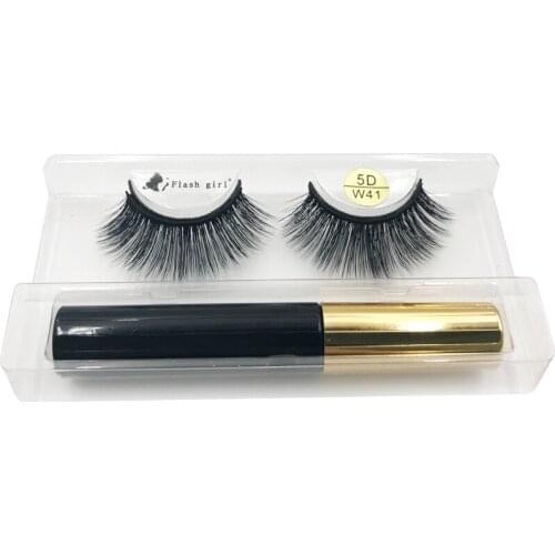 Flash Girl hot-selling eyelashes 5D- W41 false eyelashes mink magnetic eyelashes and eyeliner