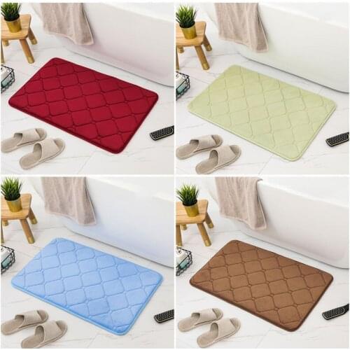 Simple Lattice Home Bathroom Absorbent Non-Slip Carpet Floor Mats Kitchen Bedroom Entrance Floor Mats Bathroom Floor Rugs