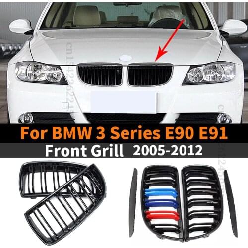 Upper Front Grille Racing Grill Refit Trim Mesh kidney Hood Grill Replacement For BMW 3 Series E90 E91 2005 2006 2007 2015-2012