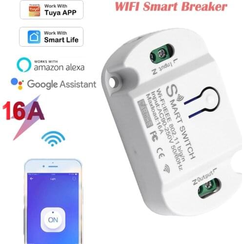 Tuya Smart Wifi Switch 16A Breaker Module Timer APP Voice Remote Control the Internet of Everything Alexa Google Home IFTTT