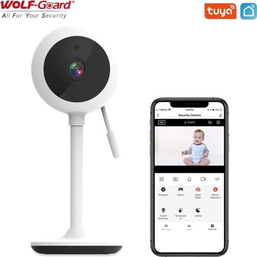 Wolf-Guard Tuya WiFi Baby Pet Monitor 1080P HD 2-Way Audio Flexible Ultra-Light IP Camera Security Surveillance Motion Detection