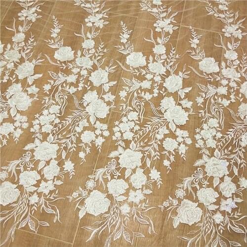 Embroidery flower special fabric lace fabric DIY for wedding dress