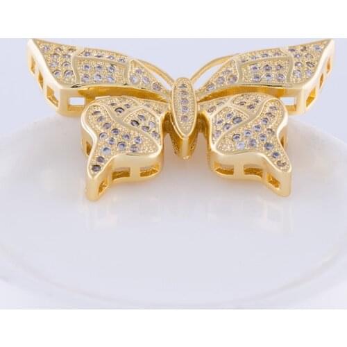 DIY Jewelry Supplies Micro Pave Zircon Butterfly Connector Pendants Accessories For Women Handmade Pearls Tassel Necklace Making