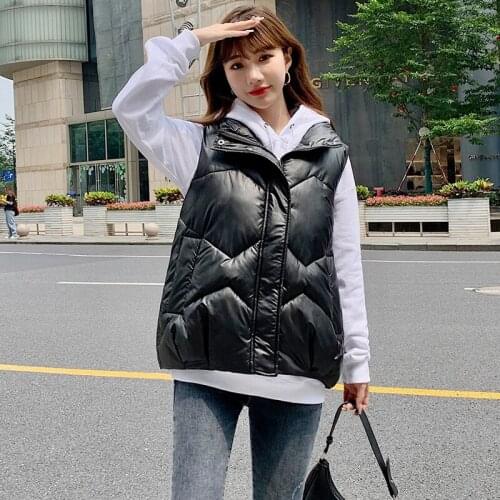 ISENMAL Stand Collar Winter Women Vest Solid Ladies Cotton Padded Lady Student Autumn Waistcoat Sleeveless Jacket for Women