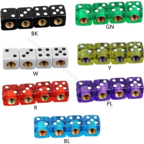 4pcs Dice Shape Car Truck Wheel Tire Air Valve Stem Cover Dust Cap Bicycle Valve Accessories