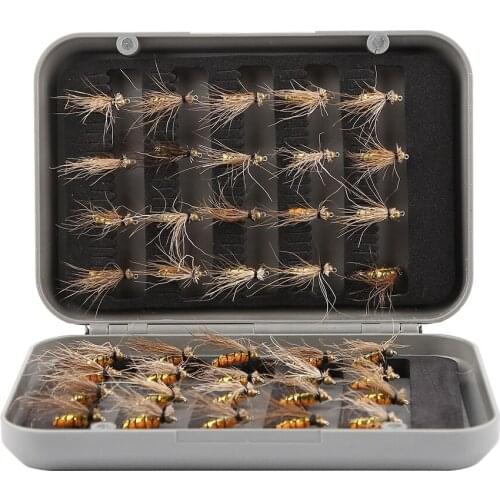 40pcs/box Trout Fly Fishing Lure Set Mosquito Housefly Dry Flies Artificial Realistic Emerger Kit Rainbow Flyfishing Pesca