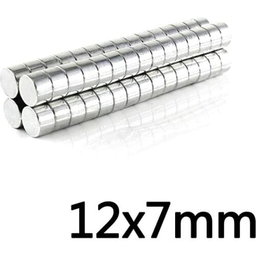 5/10/20PCS 12x7 mm Strong Cylinder Rare Earth Magnet 12mmX7mm Round Neodymium Magnets 12mmx7mm Small Disc Magnet 12*7 mm N35