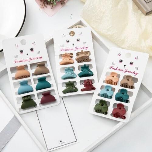 6pcs/set Cream Morandi Color New Suit Small Claw Clip Sweet Bow All-match Practical Small Grab Clip Set Hair Accessories