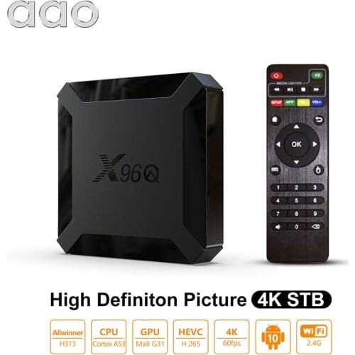 AAO X96Q Set Top Box Android 10.0 TV box 2G 16G Smart TVBOX Allwinner H313 Quad Core 2.4G 2K 4K WiFi Netflix Media Player PK X96
