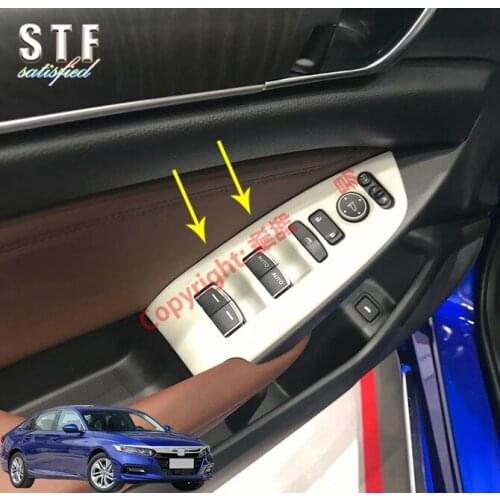 ABS Pearl Chrome Interior Door Window Armrest Cover Switch Panel Trim Molding Garnish For Honda Accord MK10 2018 2019