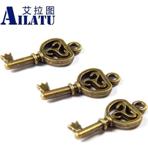 Ailatu Free Shipping Bronze Key Pendant made of Zinc Alloy Decorated for DIY Necklace Jewelry or Fashion Bracelets