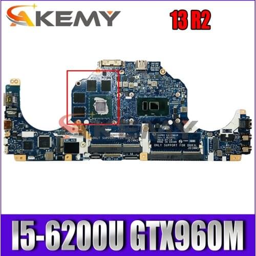 Akemy AAP01 LA-C901P For Dell Alienware 13 R2 Laptop Motherboard I5-6200U GTX960M CN-0VC62V VC62V Mainboard 100%tested
