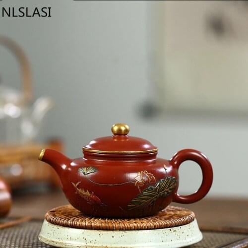 Authentic Yixing tea pot purple clay filter teapot beauty kettle Raw ore Dahongpao Handmade Boutique Tea set Customized 270ml