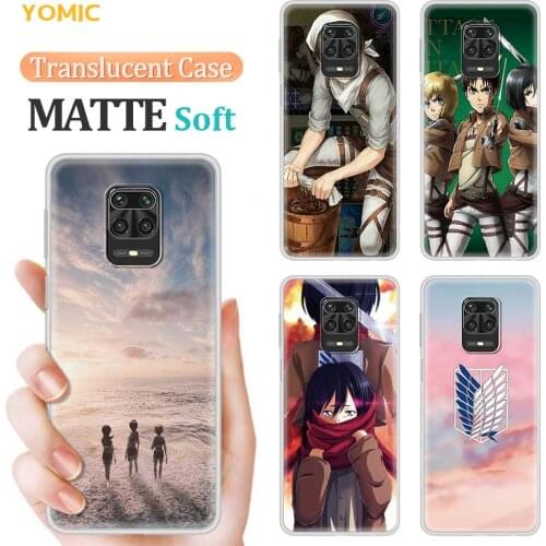 Attack On Titan Mikasa Eren Armin Levi Translucent Fall For Redmi Note 9S 8T 10 5G 7 Phone Case 9A 9C 9 8 7A 7 Silicone TPU Capa