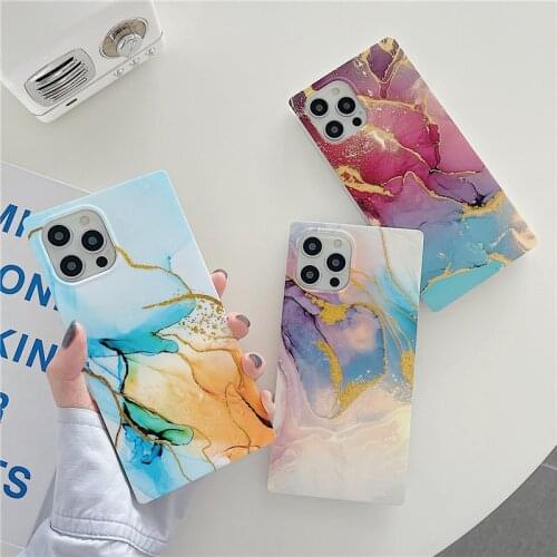 Marble Texture Phone Case For iPhone 12 11 Pro Max XR XS Max X 7 8 Plus 12 11 Pro 11 Shockproof Watercolor Painting Back Cover