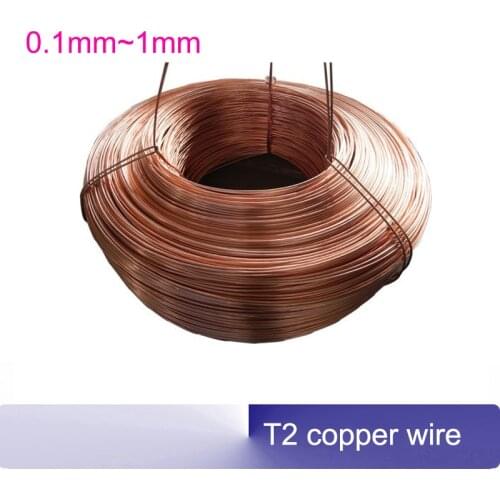 Dia.0.1mm~1.5mm T2 pure red copper bare wire no isolation