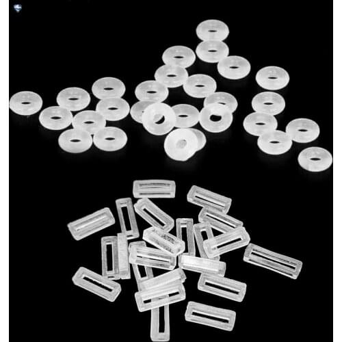 Dinglly White Rubber Clip Charms Safety Stopper Beads Fits Bracelets & Necklaces Sealed Loop Jewelry Accessories Prevent Falling