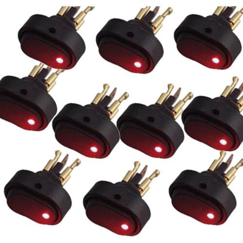 EE support 10 Pcs Universal Car Accessories Colors LED12V 30A Black Heavy Duty OFF/ON Rocker Toggle Switch Sales
